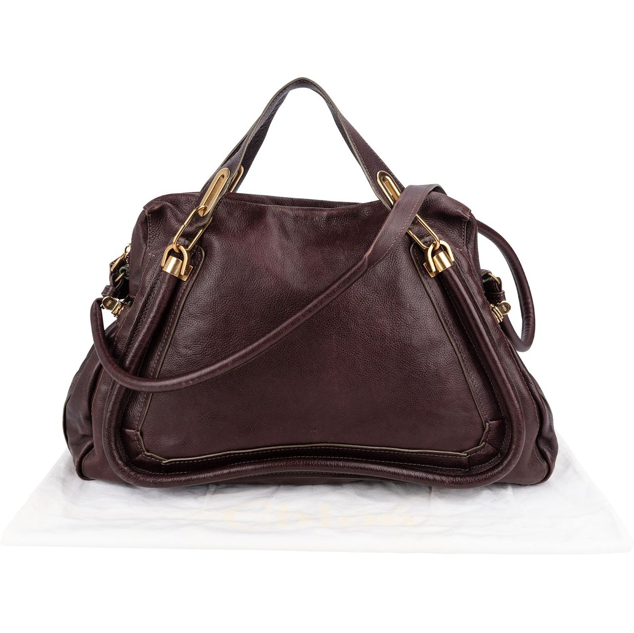 Chloé Chloé Leather Large Paraty Shoulder Handbag Rood