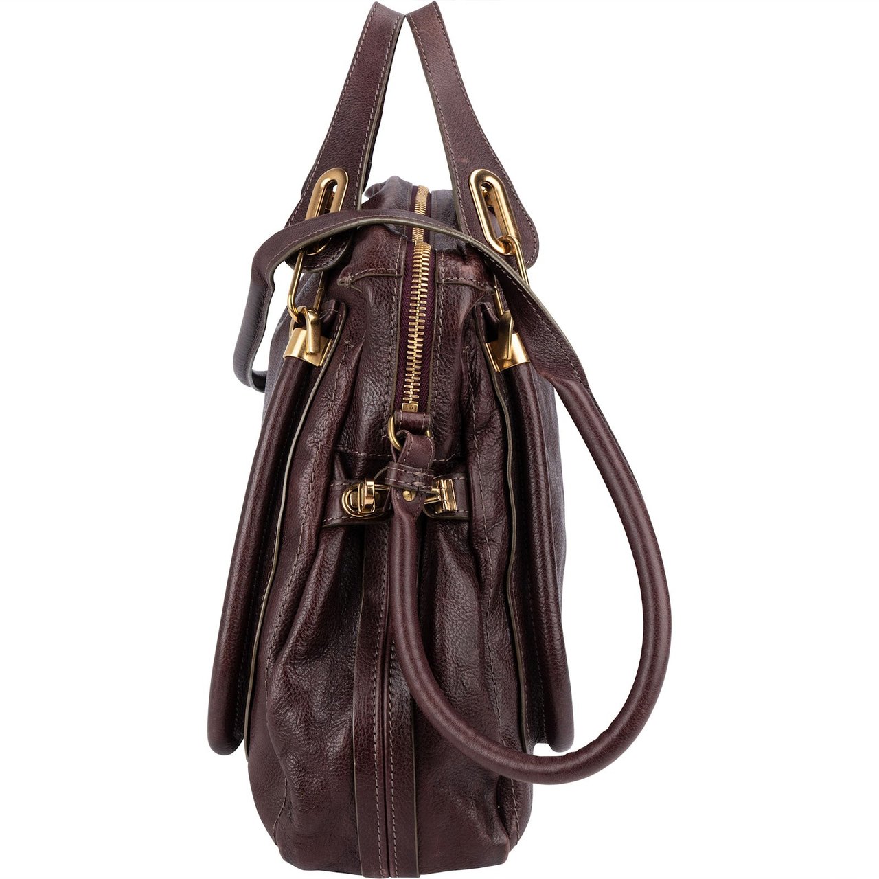 Chloé Leather Large Paraty Shoulder Handbag Rood