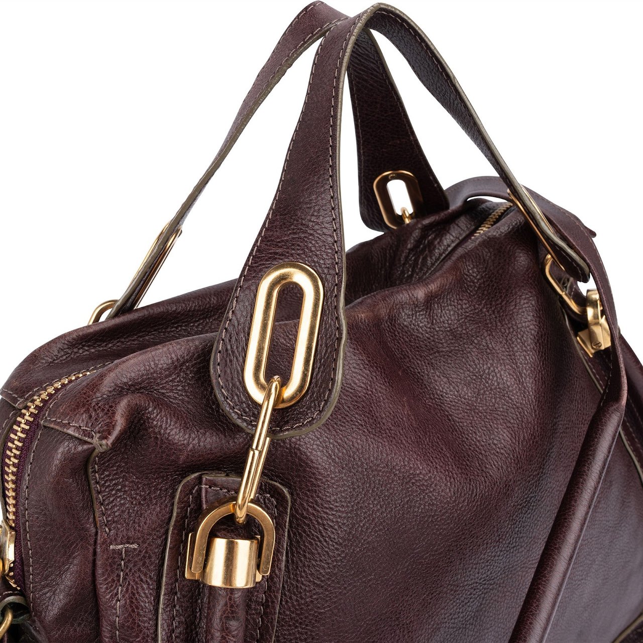 Chloé Chloé Leather Large Paraty Shoulder Handbag Rood