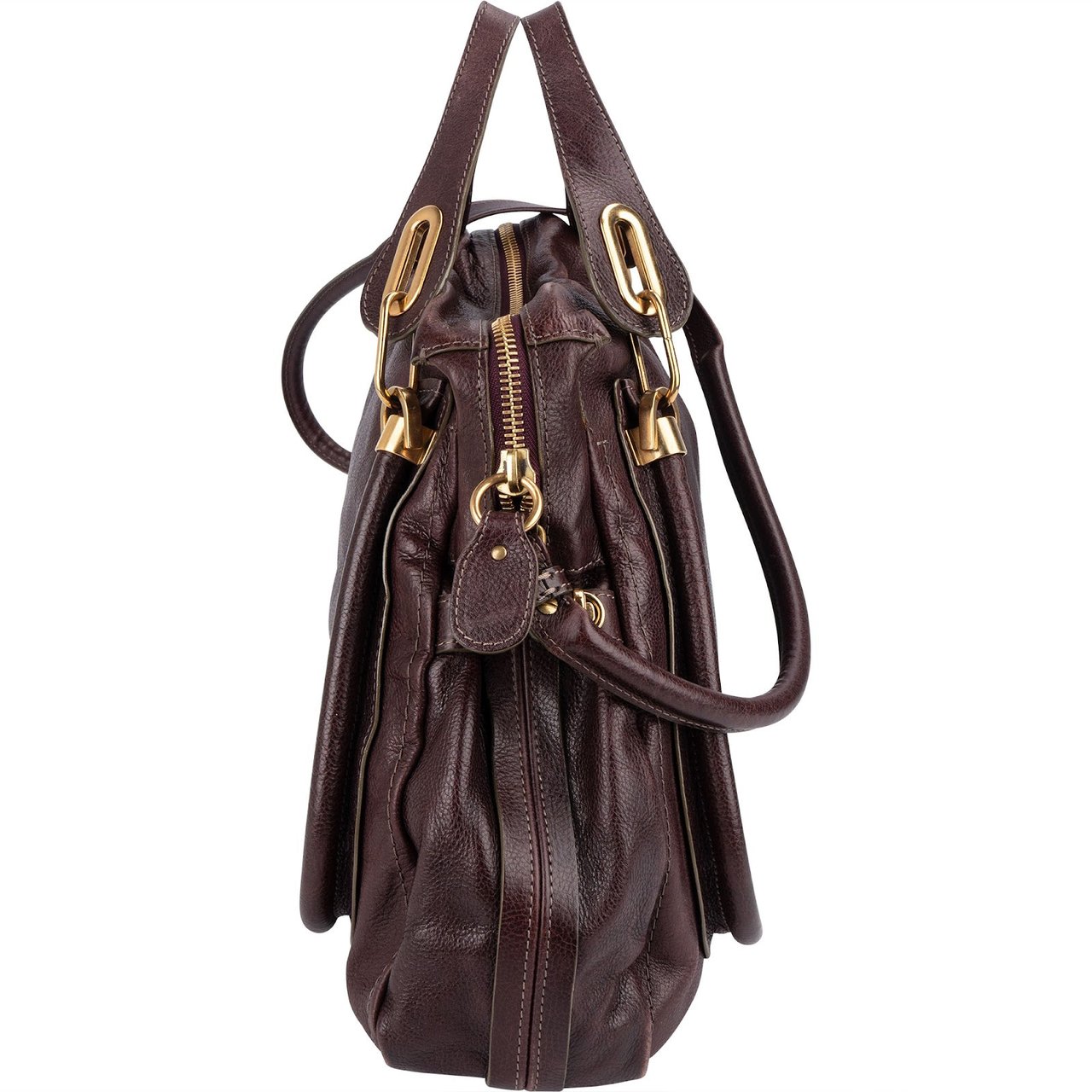 Chloé Leather Large Paraty Shoulder Handbag Rood