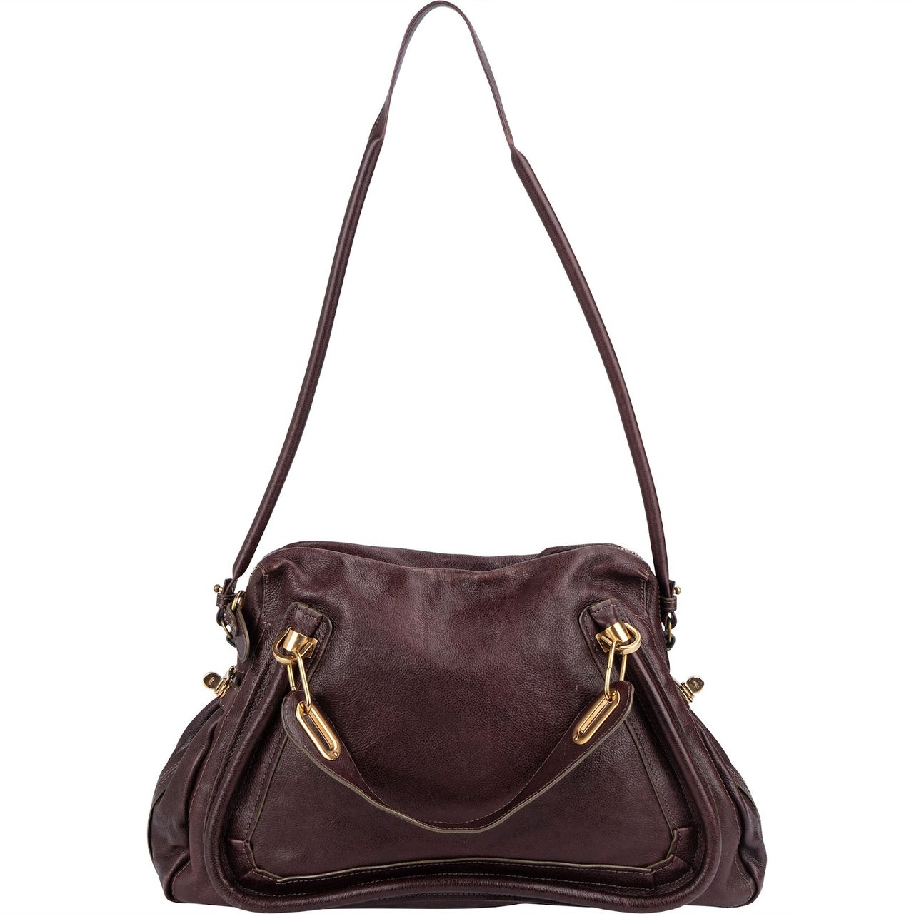 Chloé Chloé Leather Large Paraty Shoulder Handbag Rood