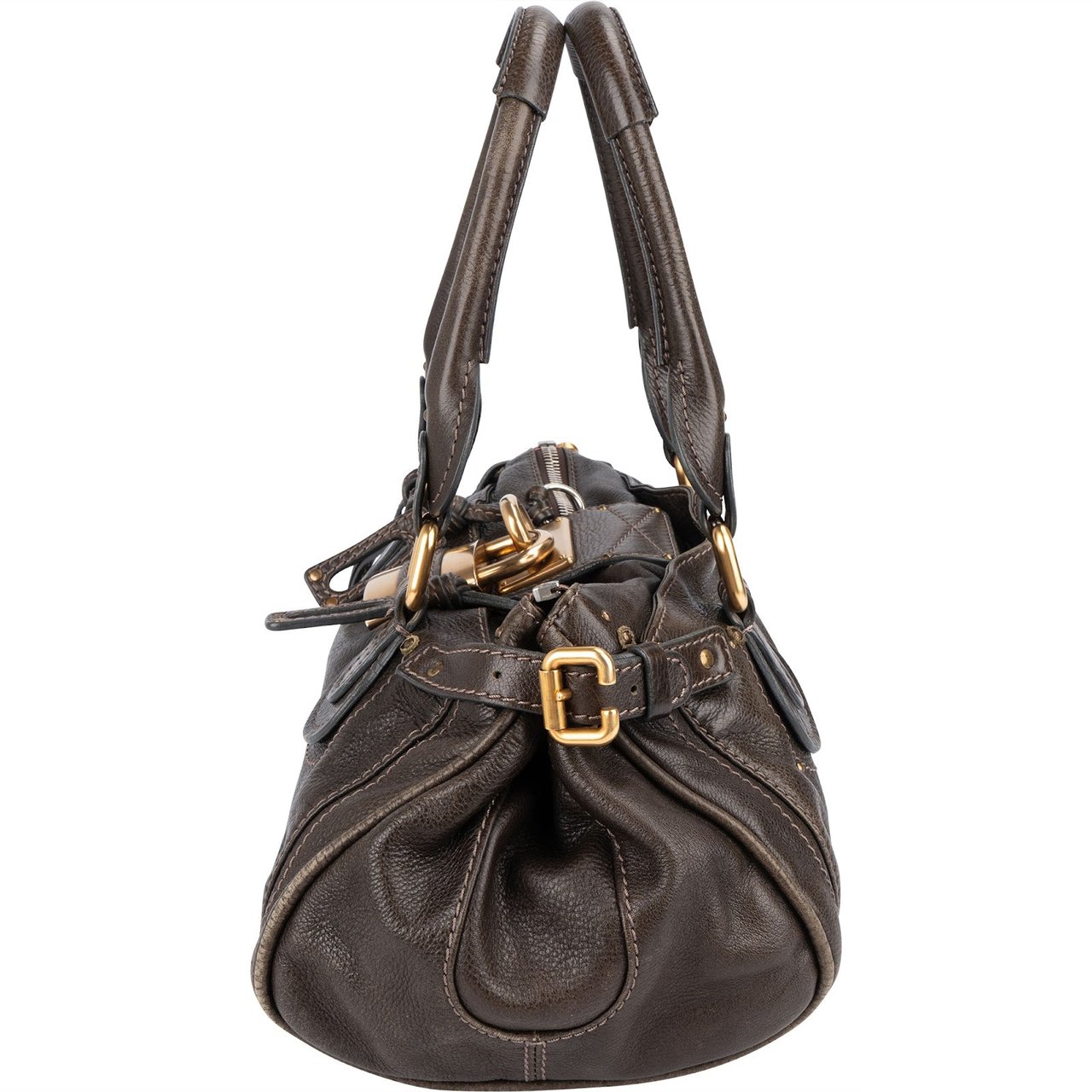 Chloé Chloé Leather Paddington Handbag Bruin