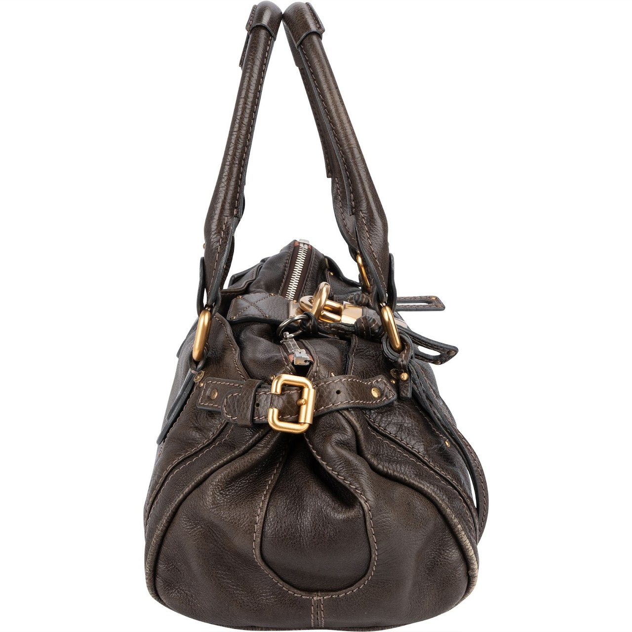 Chloé Chloé Leather Paddington Handbag Bruin