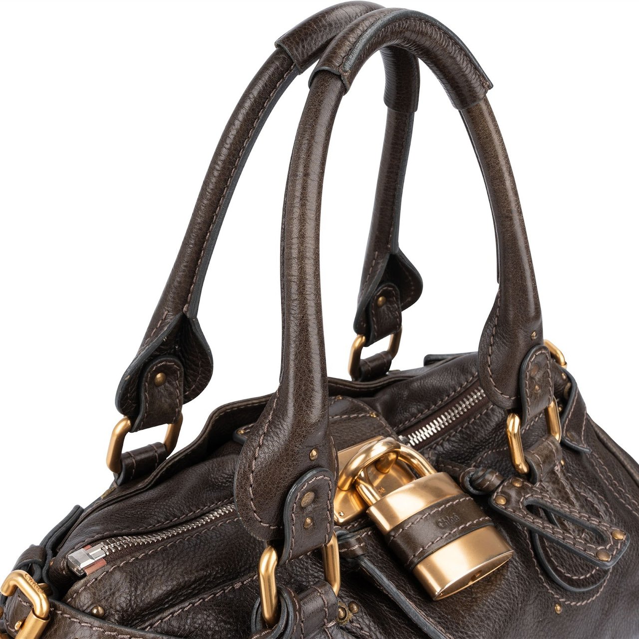 Chloé Chloé Leather Paddington Handbag Bruin