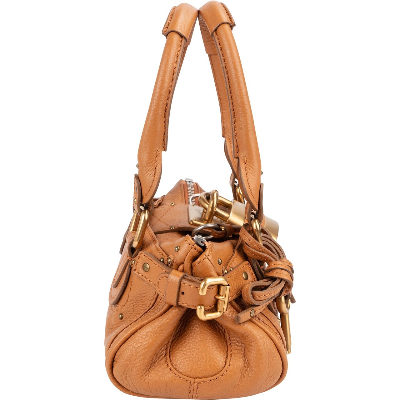Chloé Chloé Leather Small Paddington Handbag Bruin