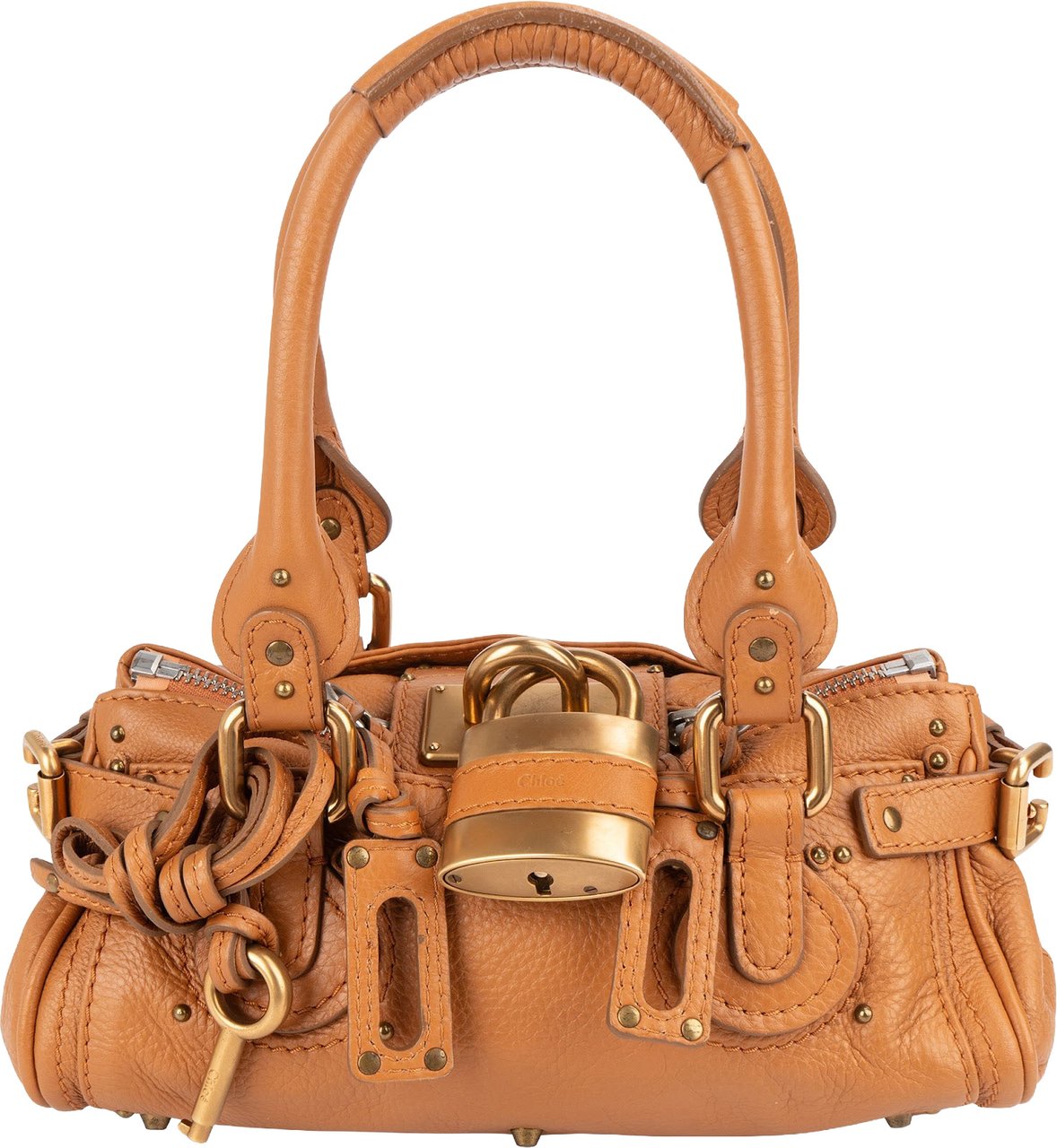 Chloé Chloé Leather Small Paddington Handbag Bruin