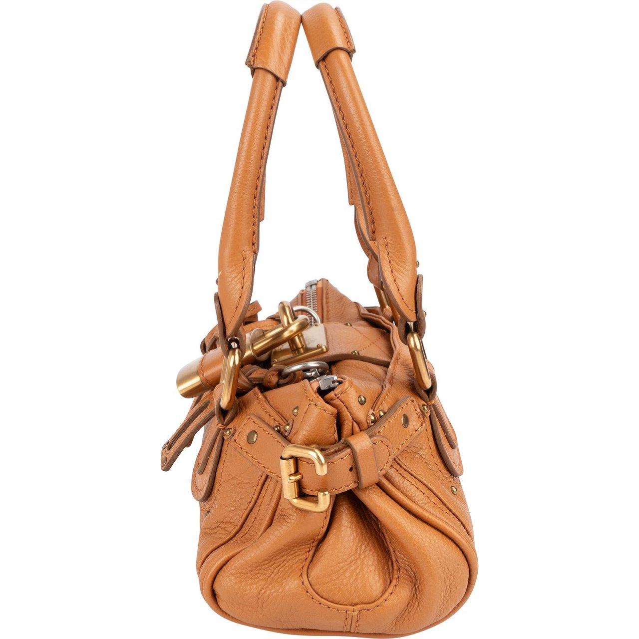 Chloé Chloé Leather Small Paddington Handbag Bruin