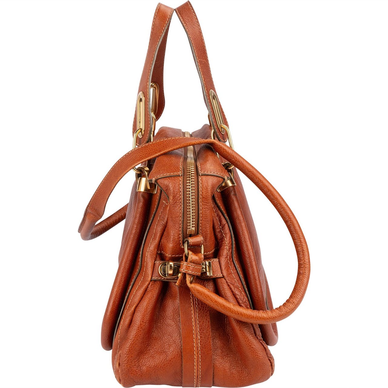 Chloé Chloé Leather Paraty Shoulder Handbag Bruin