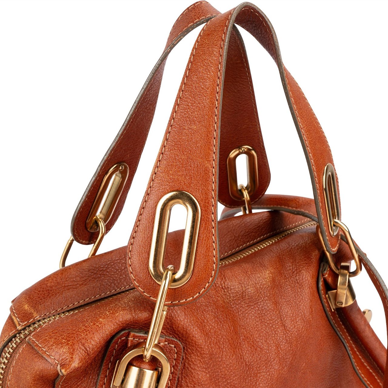 Chloé Chloé Leather Paraty Shoulder Handbag Bruin