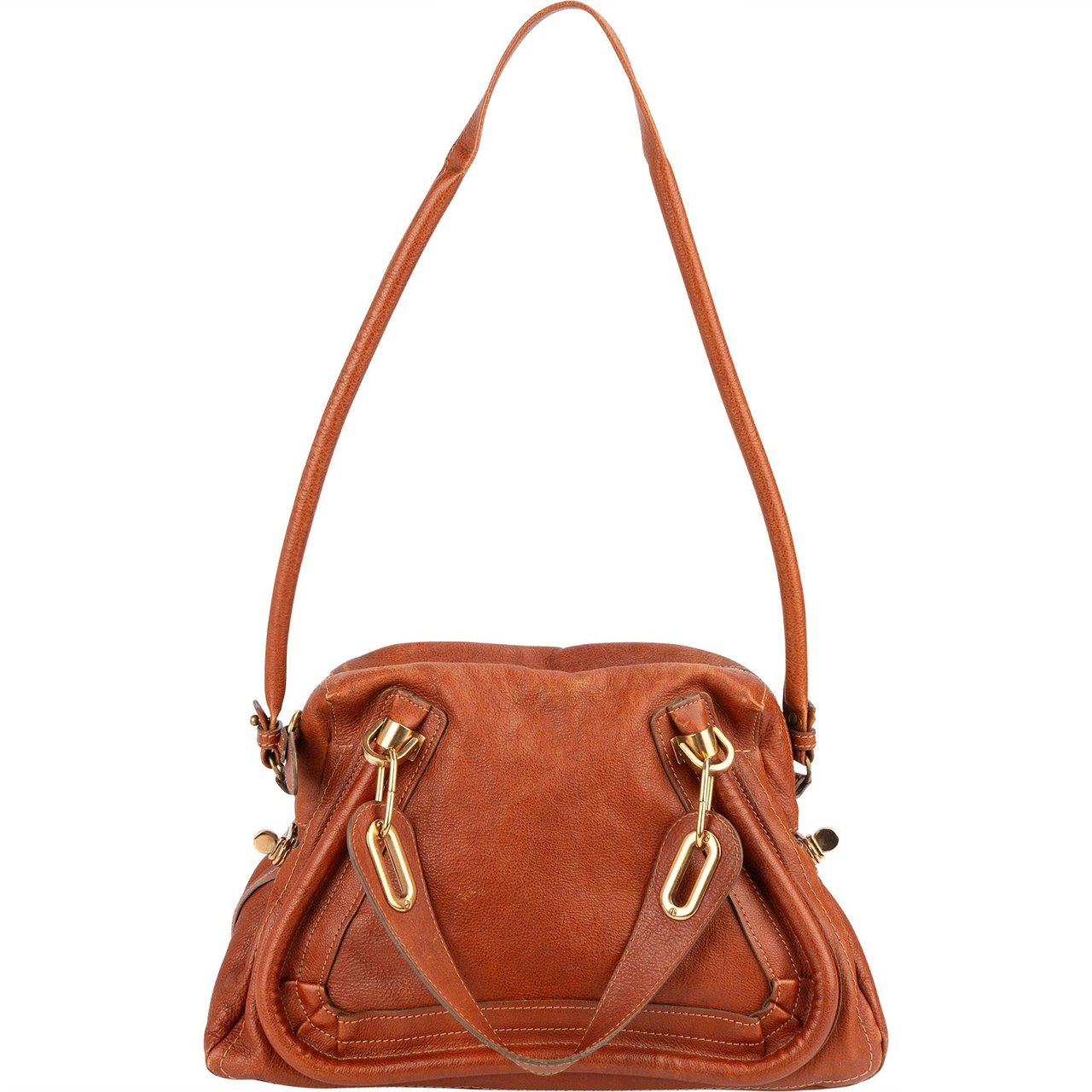 Chloé Chloé Leather Paraty Shoulder Handbag Bruin