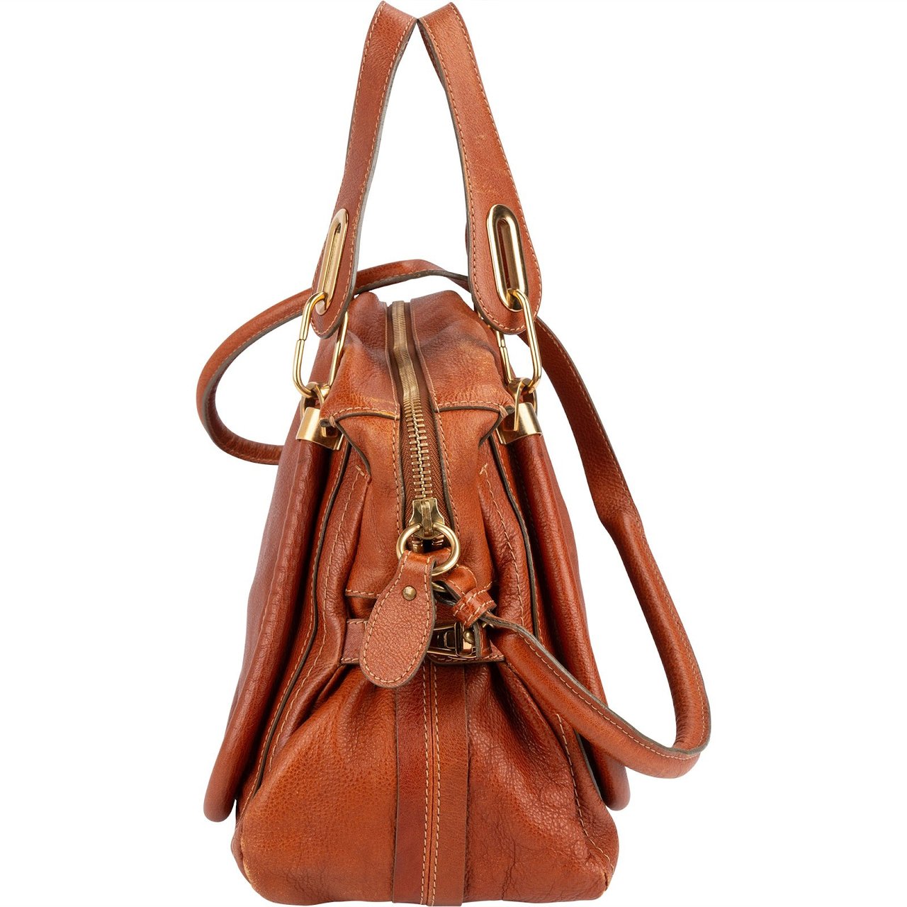 Chloé Chloé Leather Paraty Shoulder Handbag Bruin