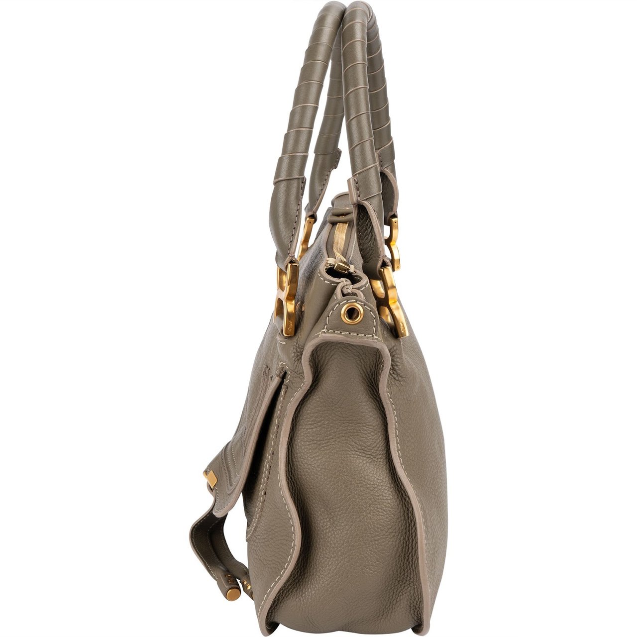 Chloé Chloé Grained Leather Marcie Hobo Handbag Taupe
