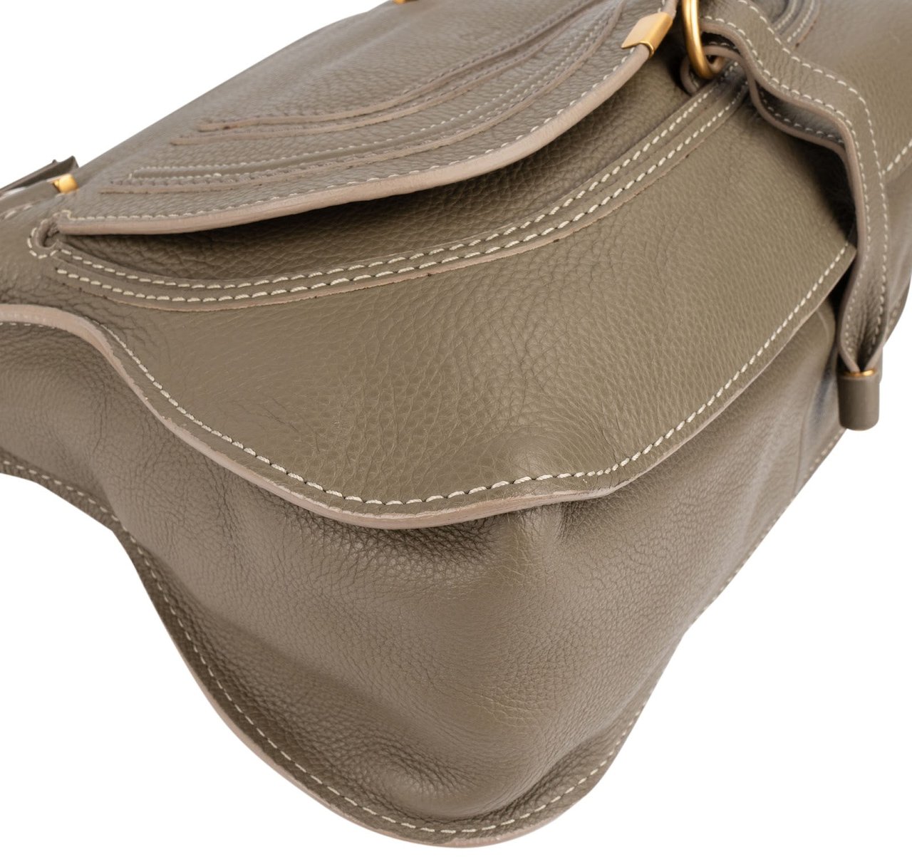 Chloé Chloé Grained Leather Marcie Hobo Handbag Taupe