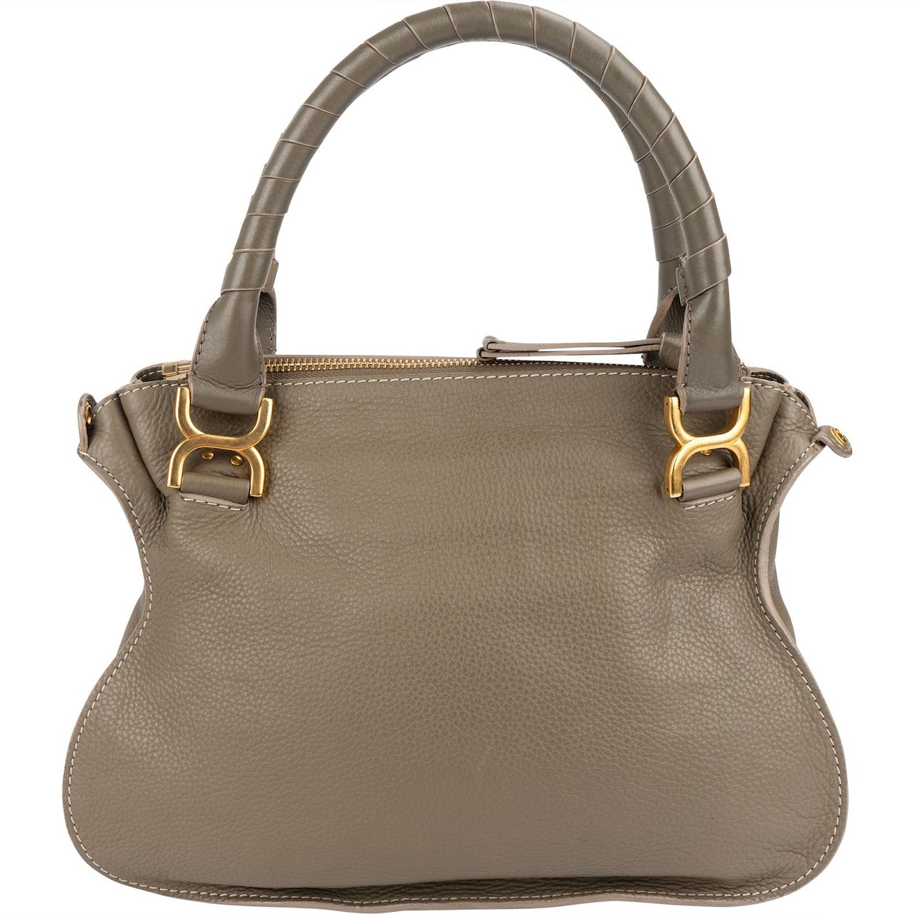 Chloé Chloé Grained Leather Marcie Hobo Handbag Taupe