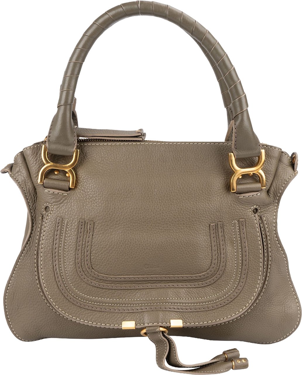 Chloé Chloé Grained Leather Marcie Hobo Handbag Taupe