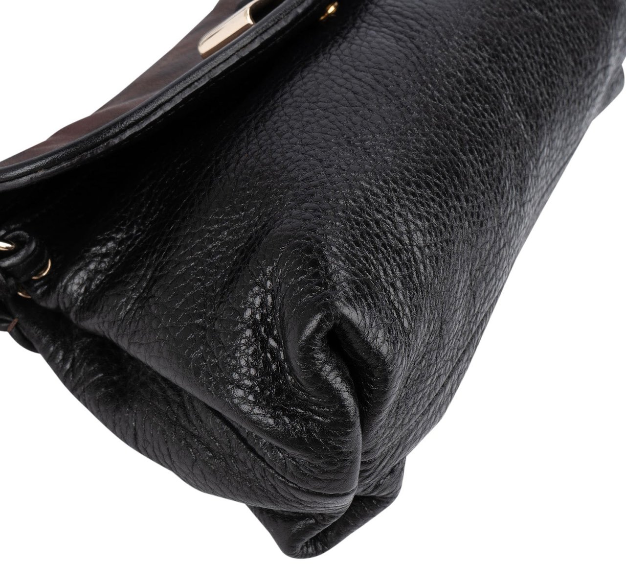 Chloé Chloé Bicolor Leather Leopard Lily Bow Pochette Crossbody Handbag Zwart