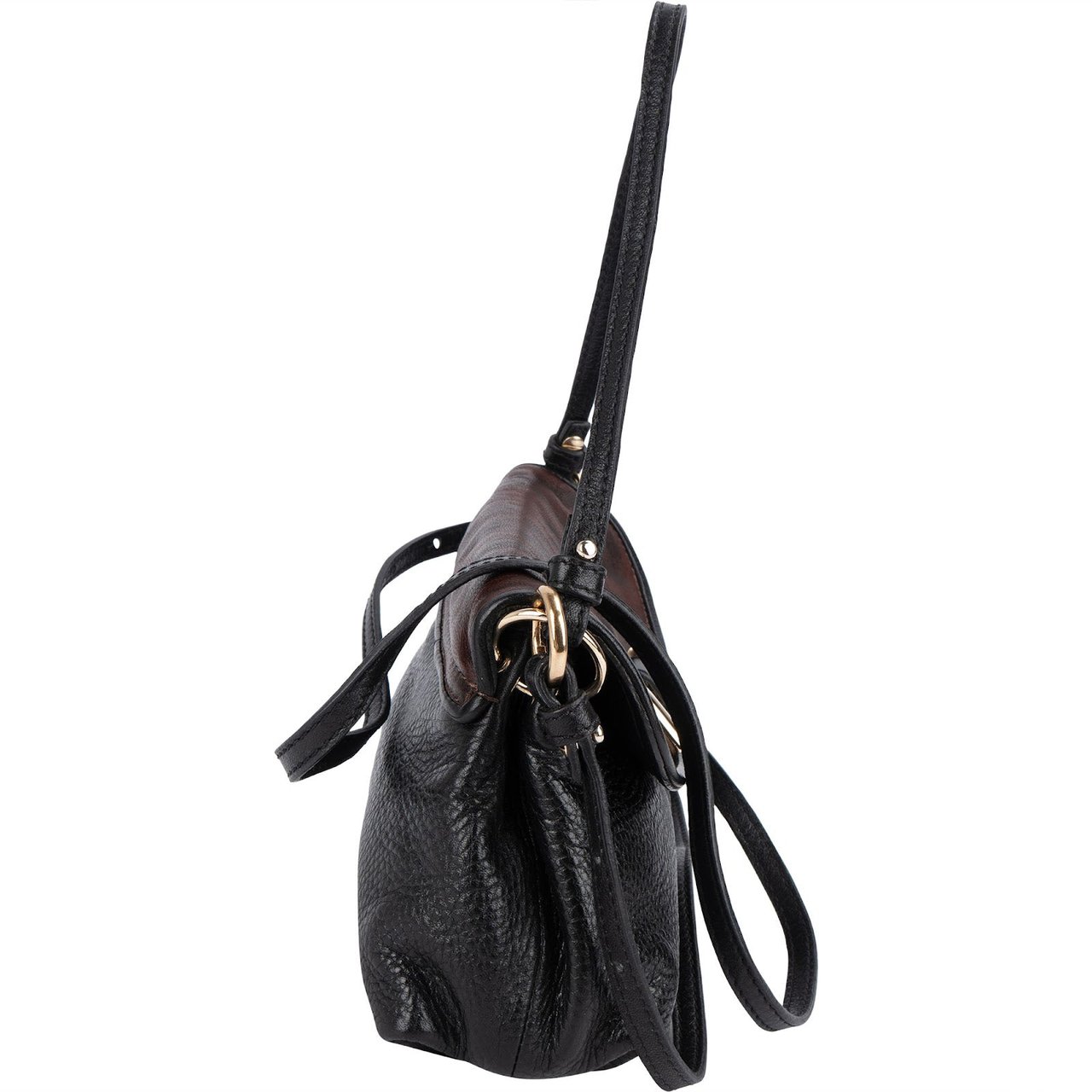 Chloé Chloé Bicolor Leather Leopard Lily Bow Pochette Crossbody Handbag Zwart