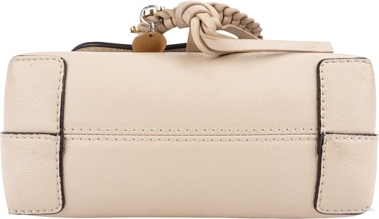 Chloé See By Chloé Grained Leather Joan Mini Crossbody Bag Beige