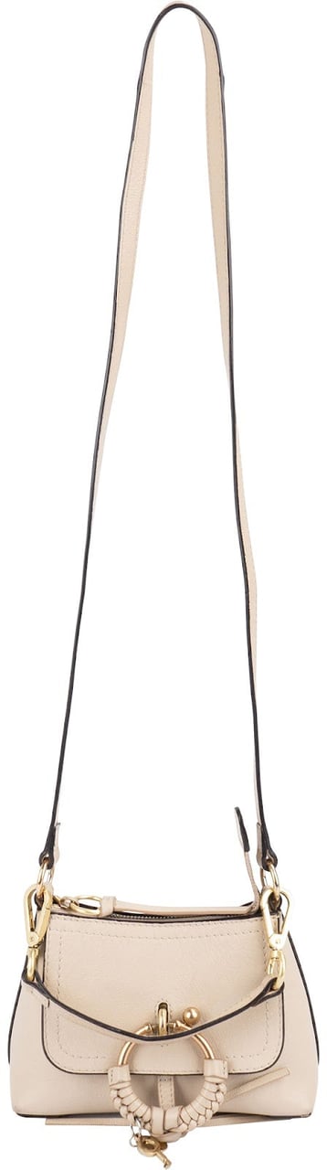 Chloé See By Chloé Grained Leather Joan Mini Crossbody Bag Beige