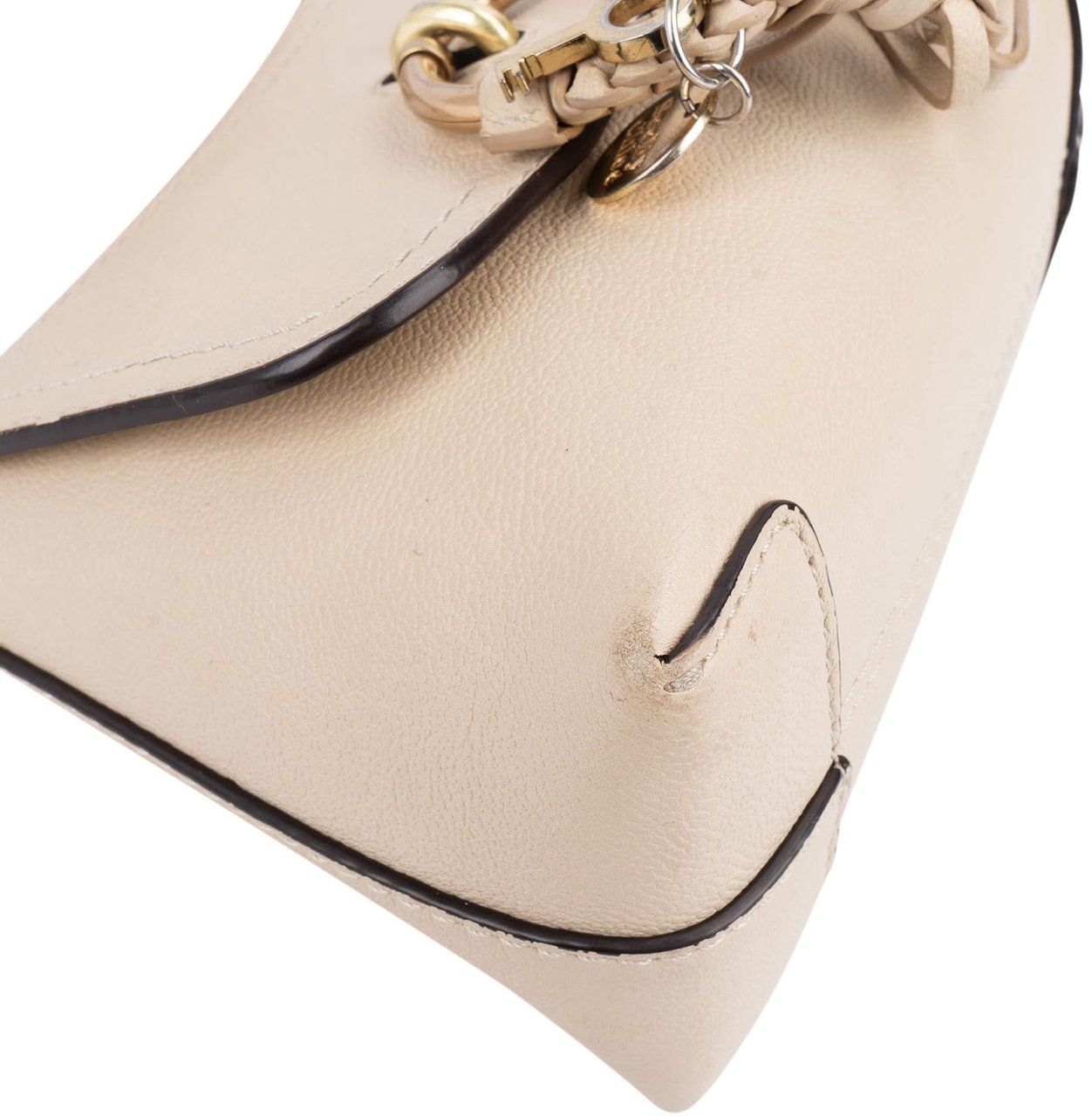 Chloé See By Chloé Grained Leather Joan Mini Crossbody Bag Beige