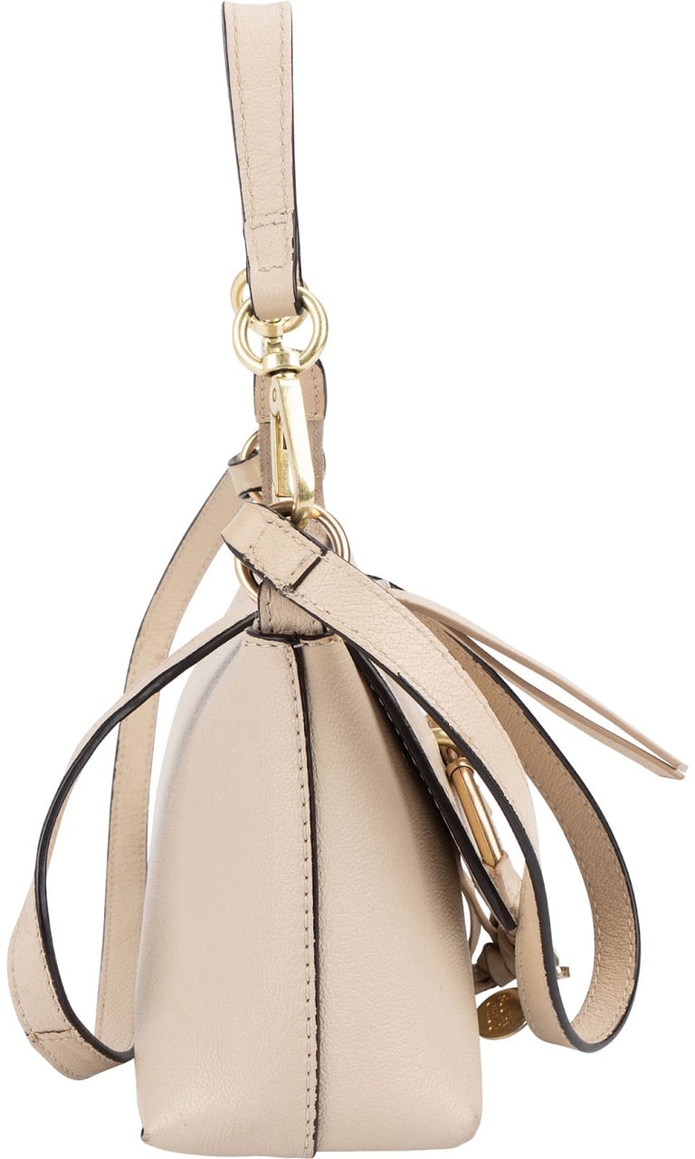 Chloé See By Chloé Grained Leather Joan Mini Crossbody Bag Beige