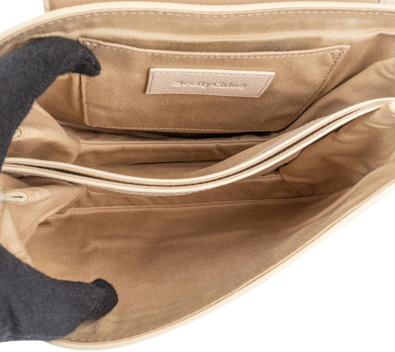 Chloé See by Chloé Grained Leather Hana Saddle Crossbody Bag Beige