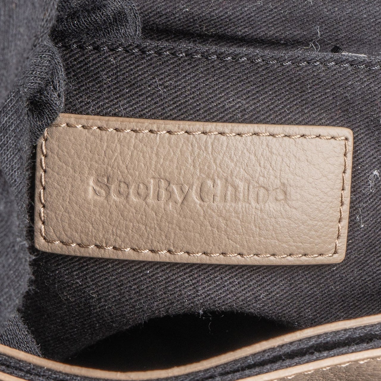 Chloé See by Chloé Leather and Suede Hana Saddle Crossbody Bag Taupe