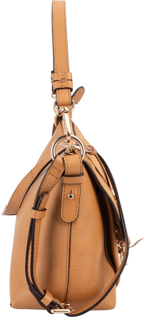 Chloé See by Chloé Calf Hair and Leather Joan Crossbody Bag Bruin