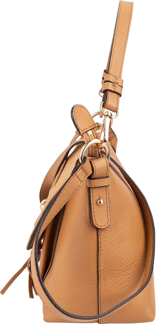 Chloé See by Chloé Calf Hair and Leather Joan Crossbody Bag Bruin
