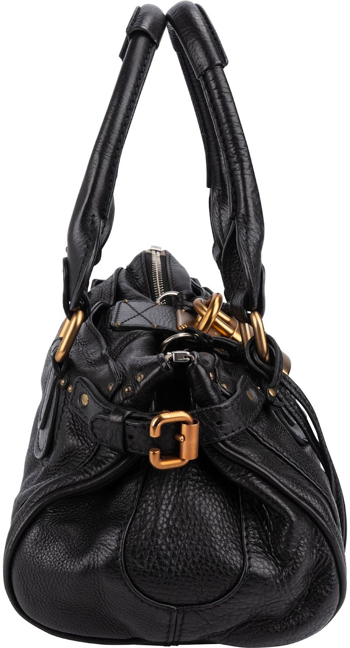 Chloé Chloé Grained Leather Paddington Satchel Handbag Zwart