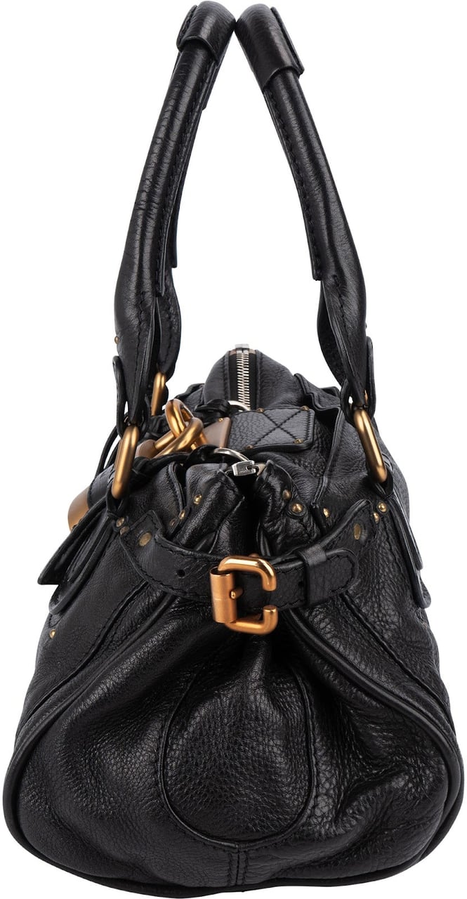 Chloé Chloé Grained Leather Paddington Satchel Handbag Zwart