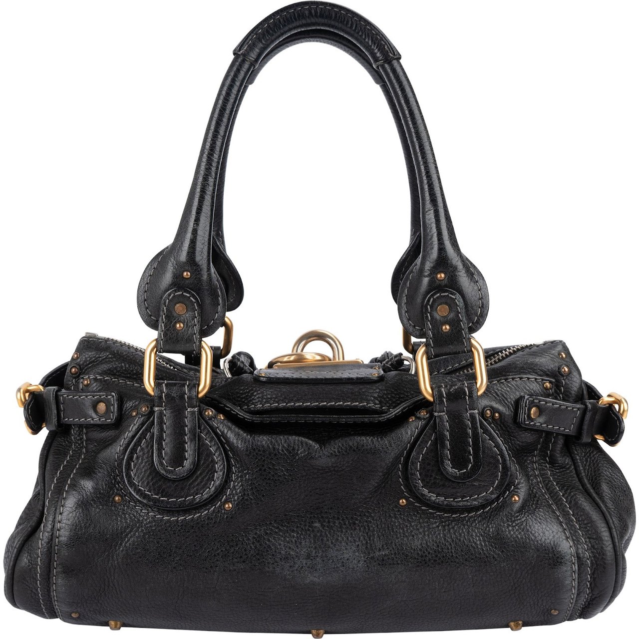 Chloé Chloé Leather Paddington Handbag Zwart