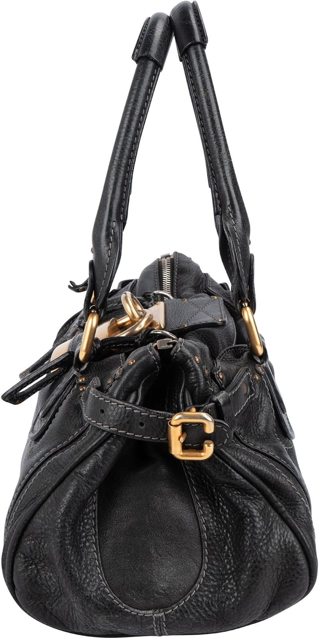 Chloé Chloé Leather Paddington Handbag Zwart