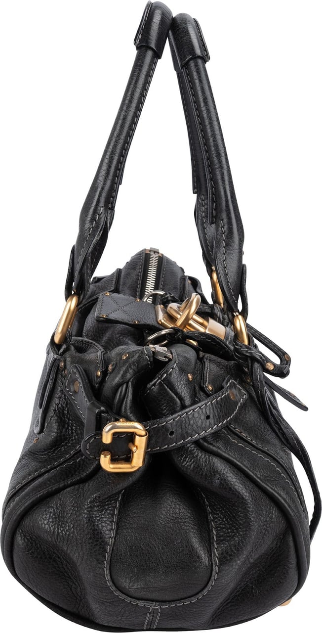 Chloé Chloé Leather Paddington Handbag Zwart