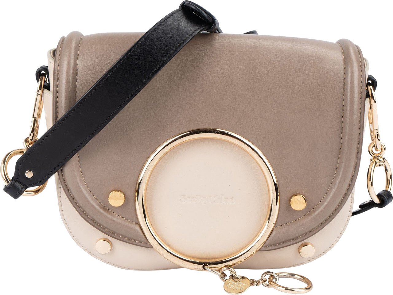 Chloé See By Chloé Tricolor Leather Mara Crossbody Bag Beige