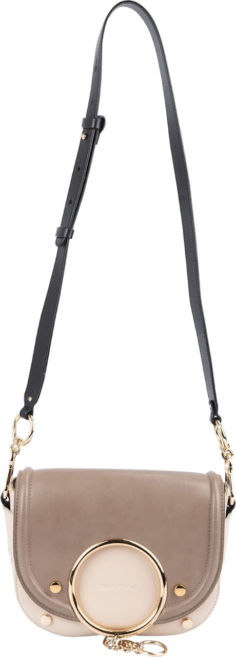 Chloé See By Chloé Tricolor Leather Mara Crossbody Bag Beige