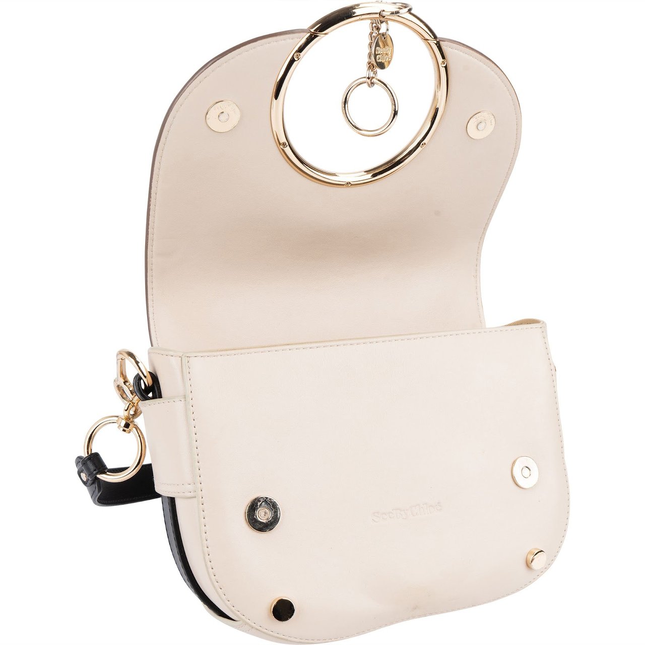 Chloé See By Chloé Tricolor Leather Mara Crossbody Bag Beige