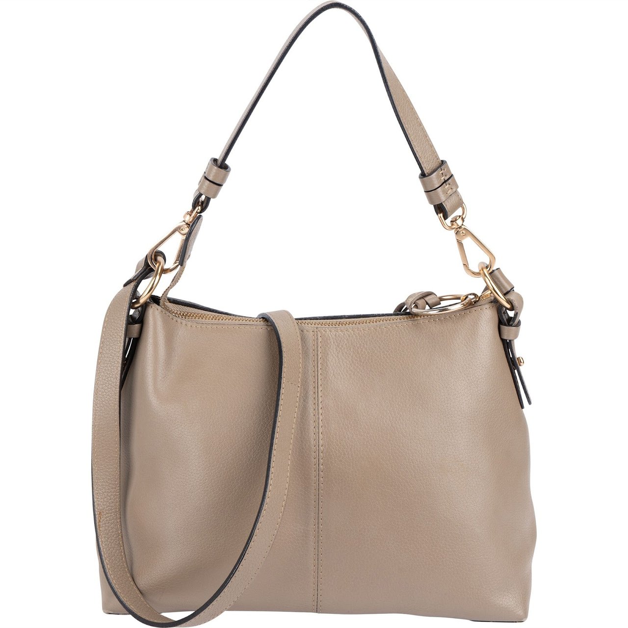 Chloé See By Chloé Leather and Suede Joan Crossbody Bag Taupe