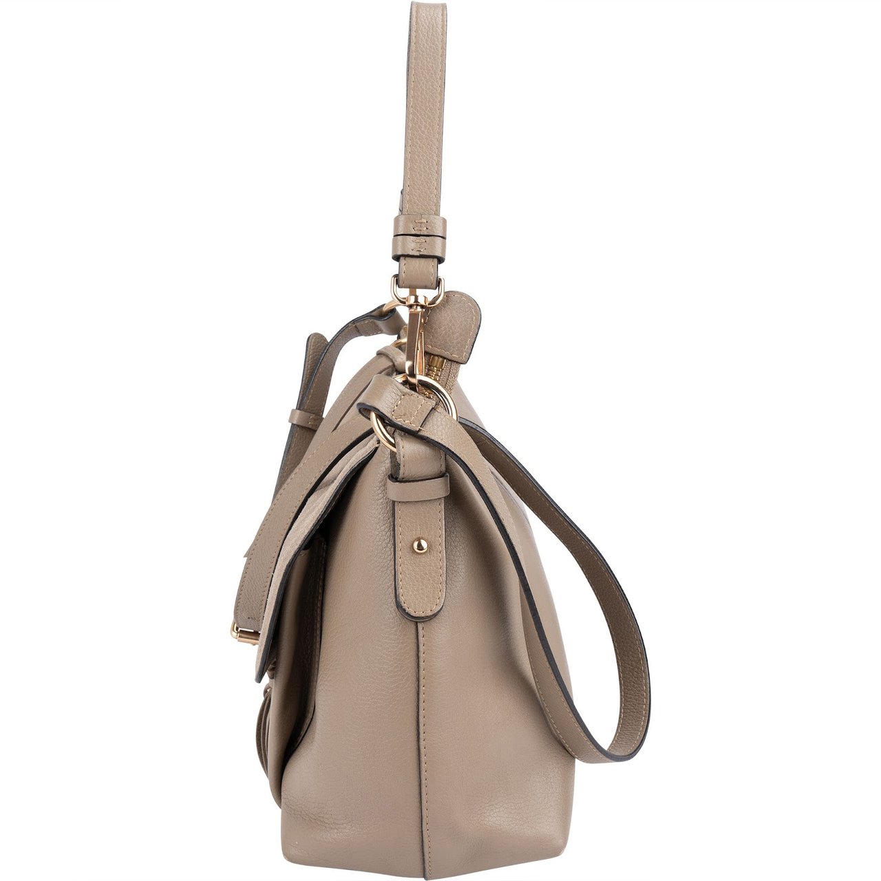 Chloé See By Chloé Leather and Suede Joan Crossbody Bag Taupe