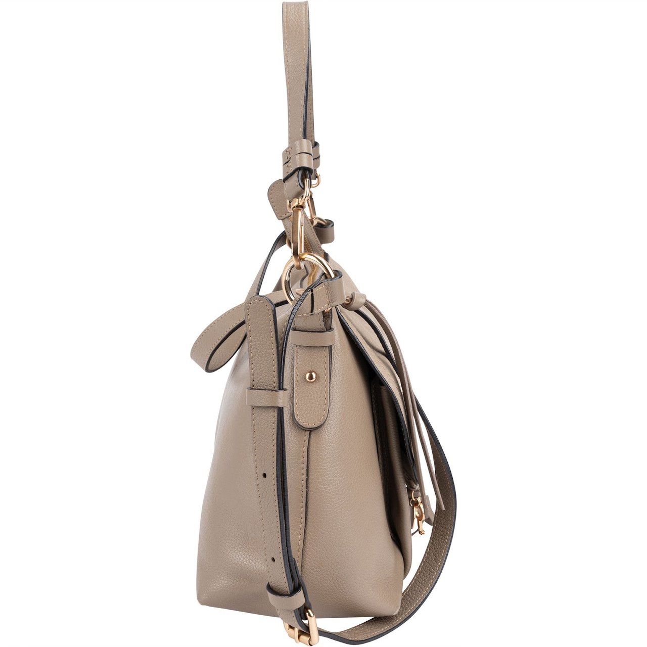 Chloé See By Chloé Leather and Suede Joan Crossbody Bag Taupe