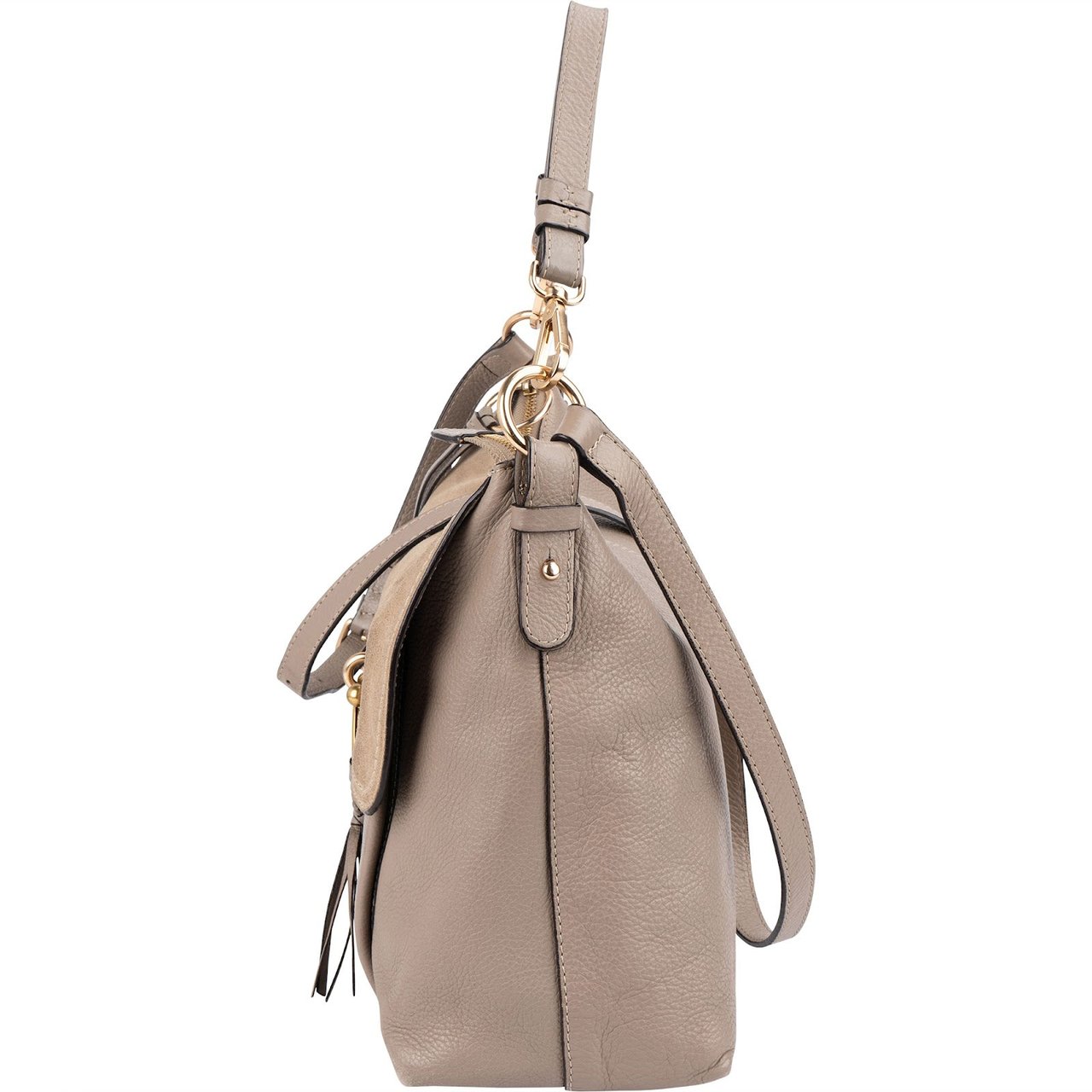 Chloé See By Chloé Leather and Suede Joan Crossbody Bag Beige