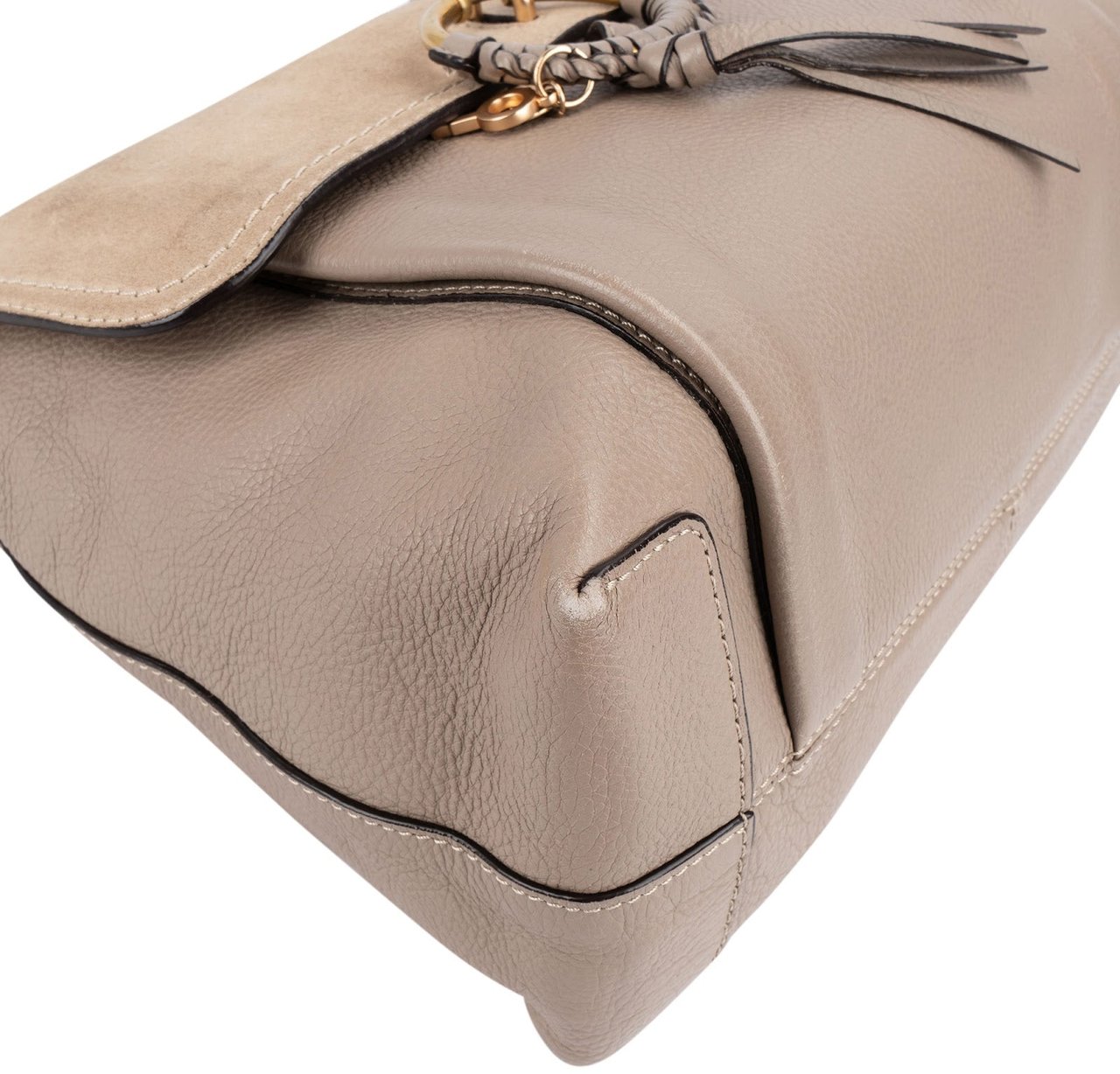 Chloé See By Chloé Leather and Suede Joan Crossbody Bag Beige