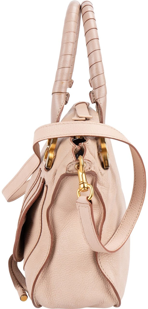Chloé Chloé Grained Calfskin Marcie Satchel Handbag Rood