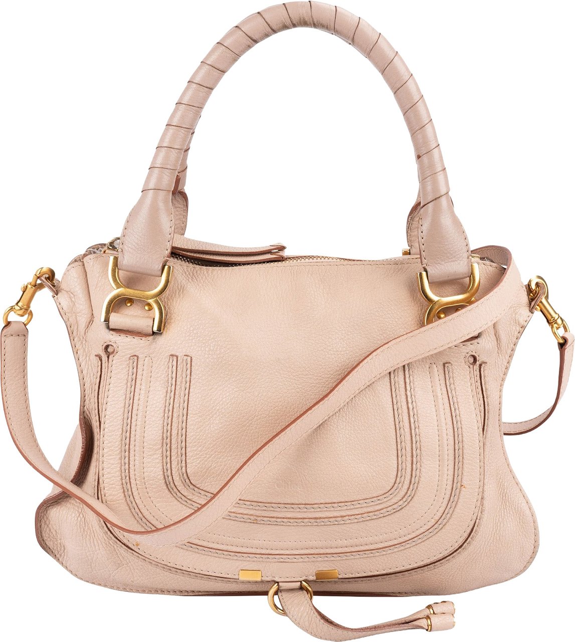 Chloé Chloé Grained Calfskin Marcie Satchel Handbag Rood