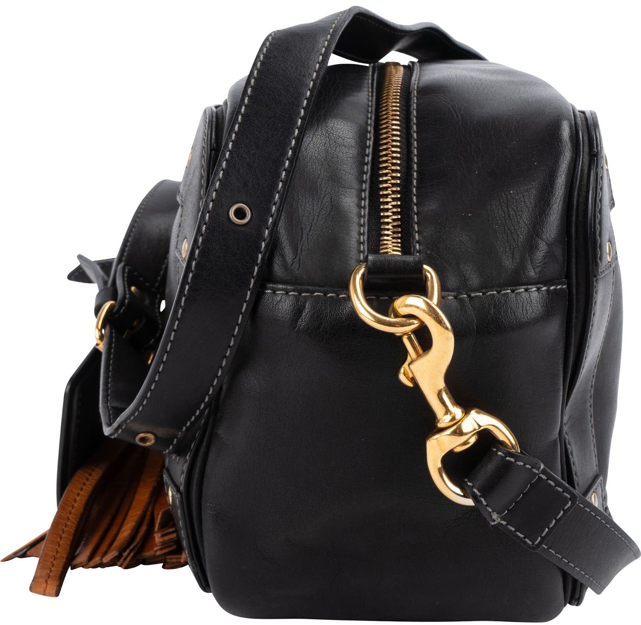 Chloé Calfskin Leather Eden Camera Crossbody Bag Zwart