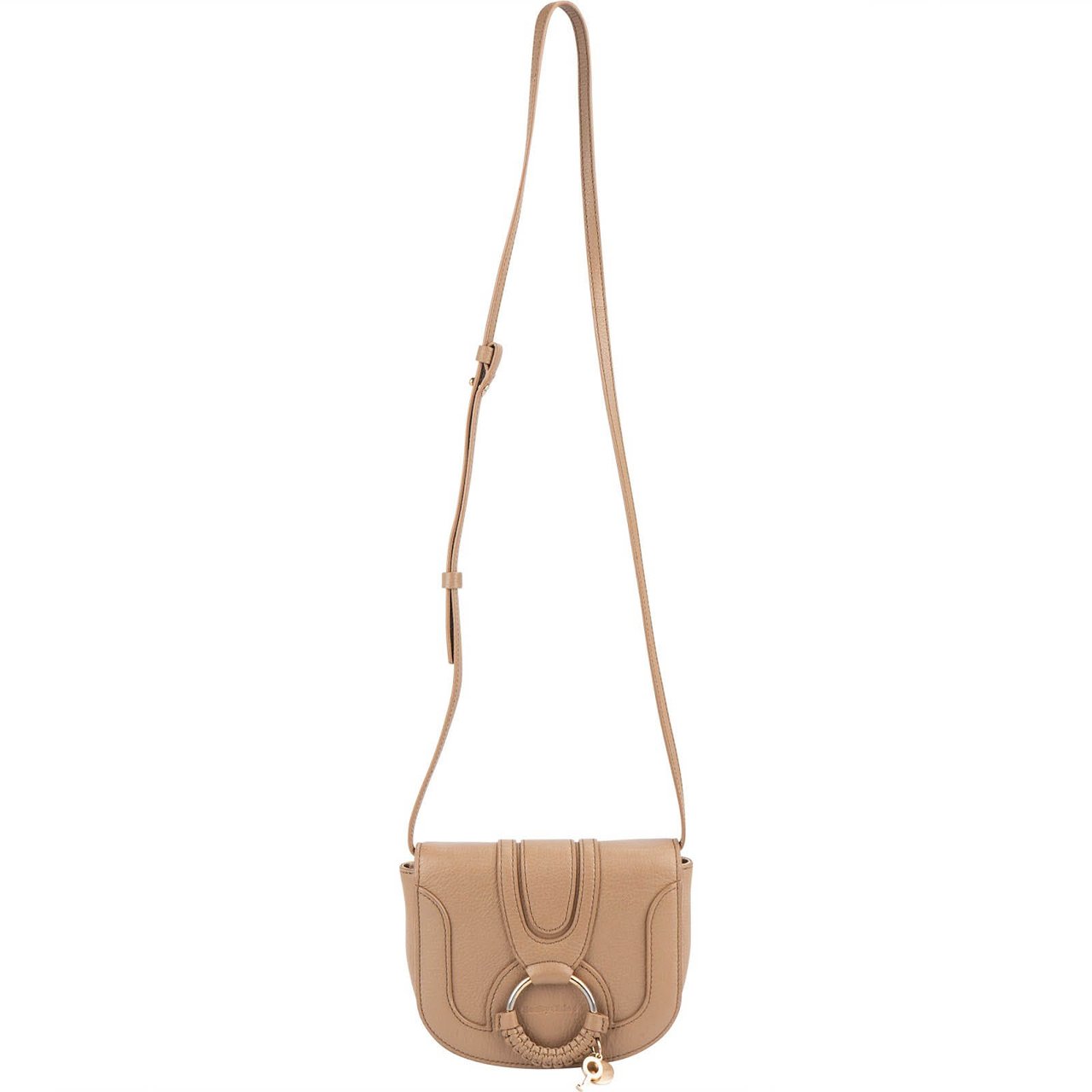 Chloé See By Chloé Grained Leather Mini Hana Crossbody Bag Beige