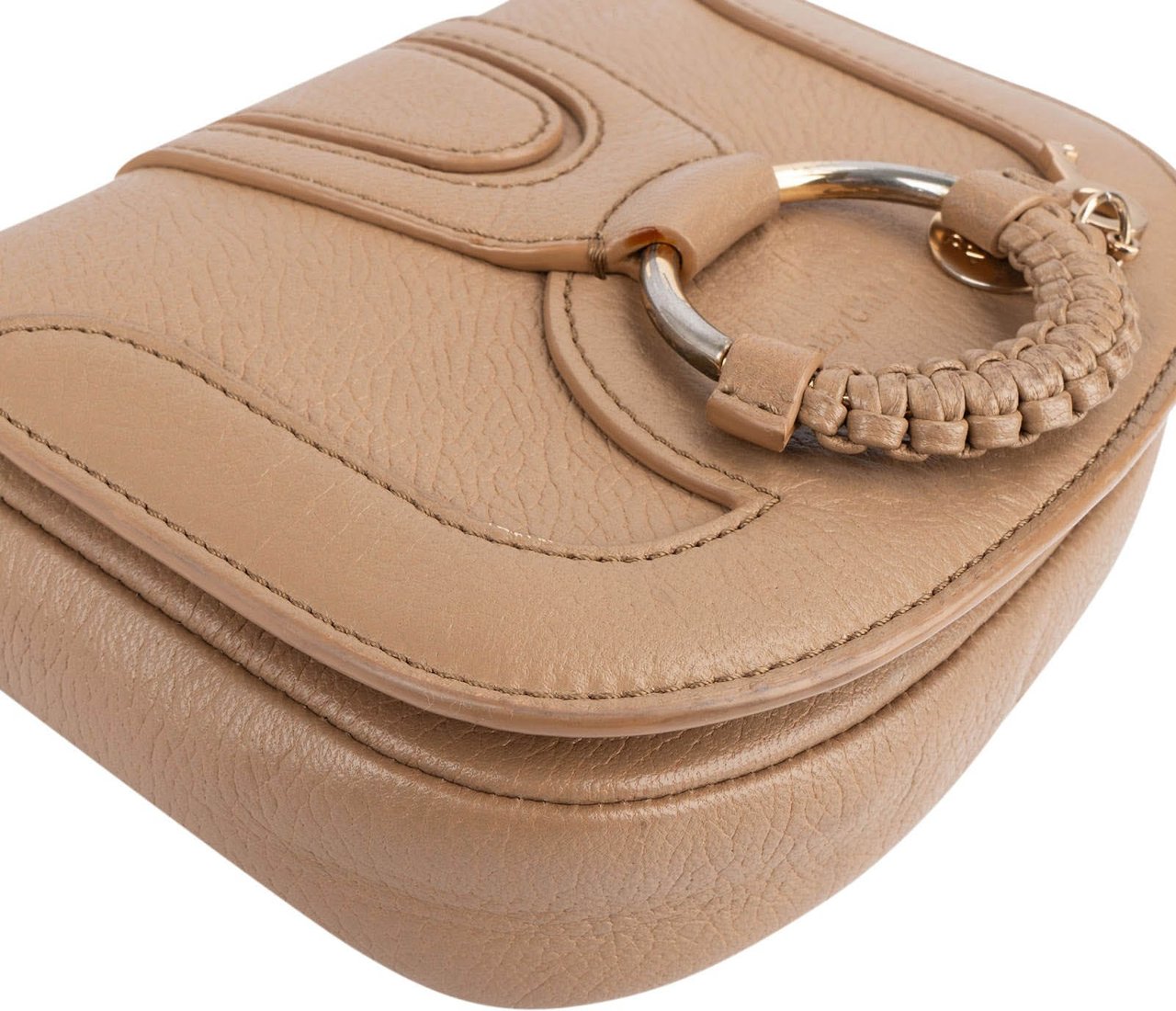 Chloé See By Chloé Grained Leather Mini Hana Crossbody Bag Beige