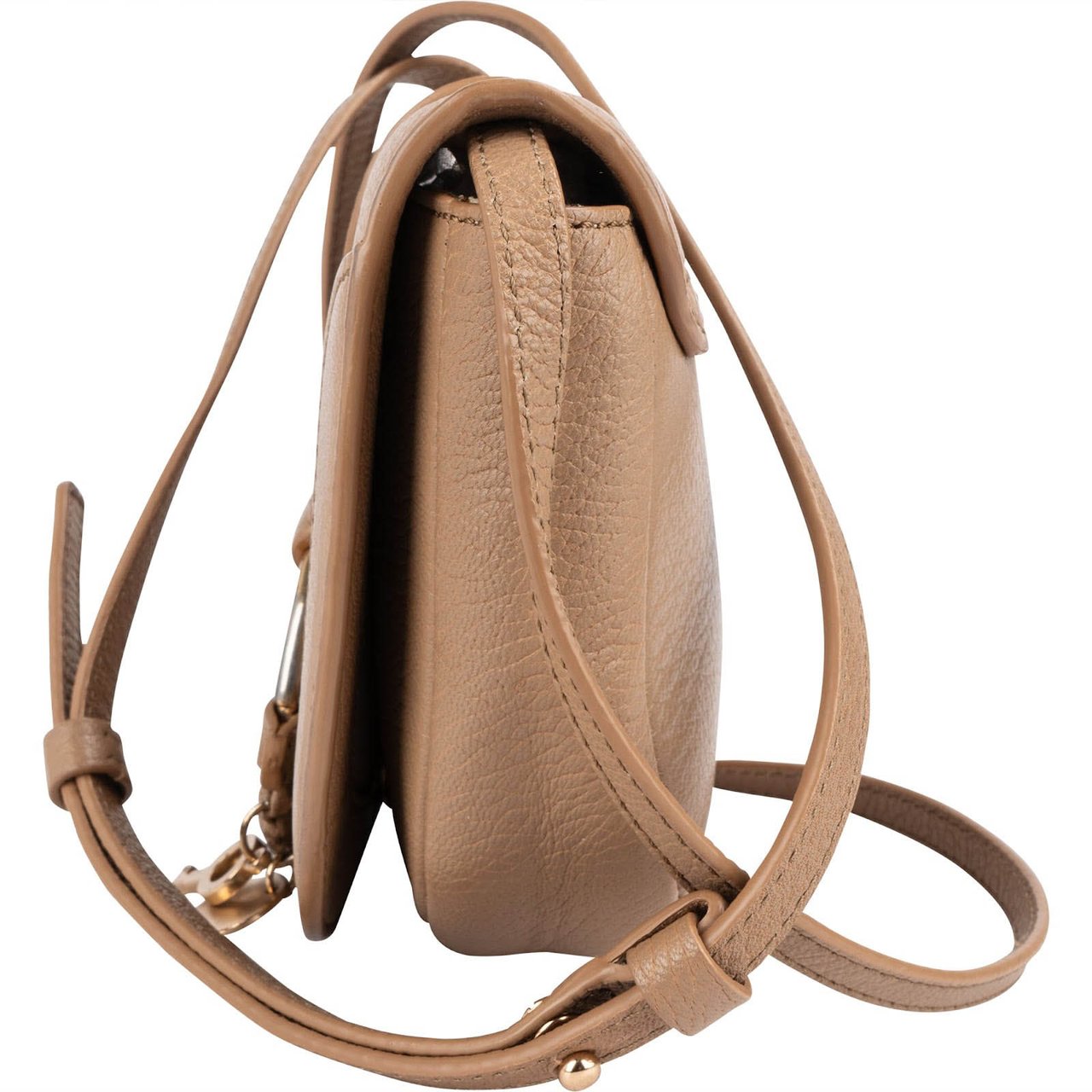 Chloé See By Chloé Grained Leather Mini Hana Crossbody Bag Beige