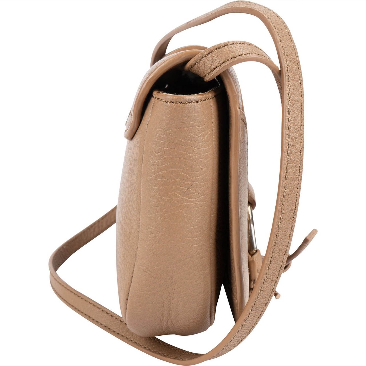 Chloé See By Chloé Grained Leather Mini Hana Crossbody Bag Beige