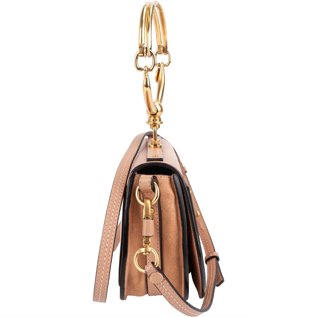 Chloé Chloé Calfskin Leather Small Nile Bracelet Crossbody Bag Neutraal
